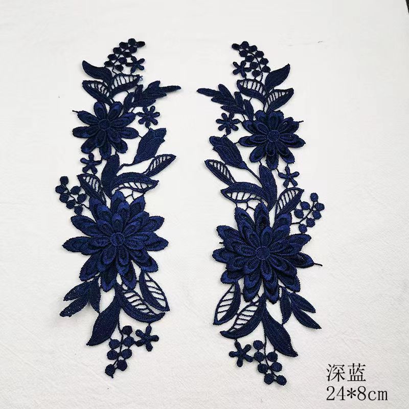 5PCS NEW 3D  Delicate Wedding Veil Head Ornaments Lace Applique Lace Trim Dress DIY Lace Accessories DA016