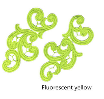 embroidery flower patches lace applique collar wedding dress formal accessories fabric 17CM*9CM 5pairs   DA89