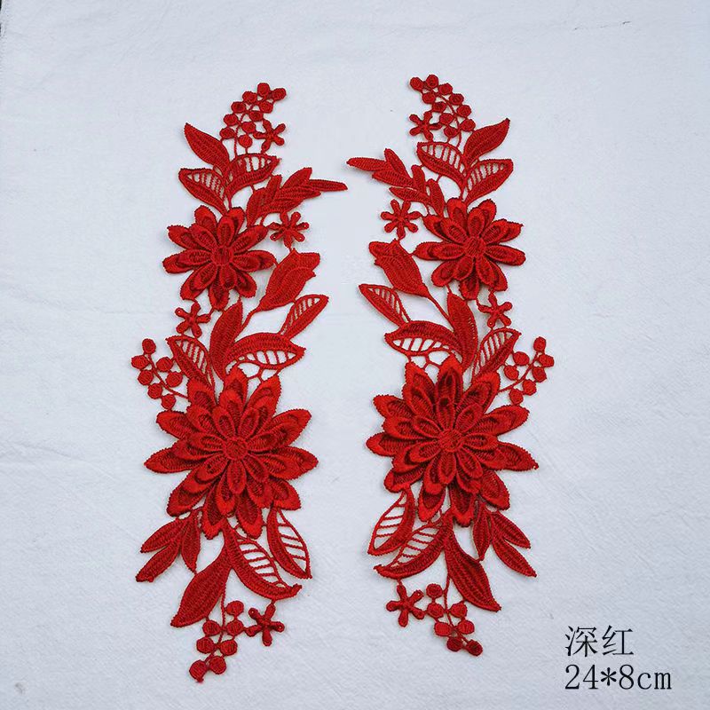 5PCS NEW 3D  Delicate Wedding Veil Head Ornaments Lace Applique Lace Trim Dress DIY Lace Accessories DA016