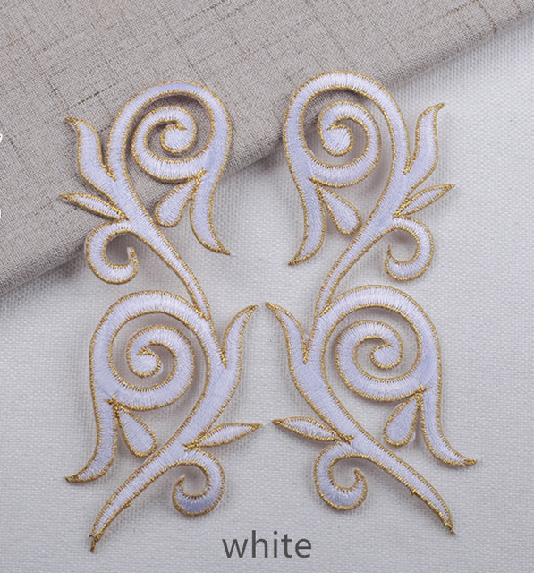 5PCS  Xiangyun embroidery cloth applique gold and silver thread ironing decal DIY ancient costume moiré cloth decal CA010