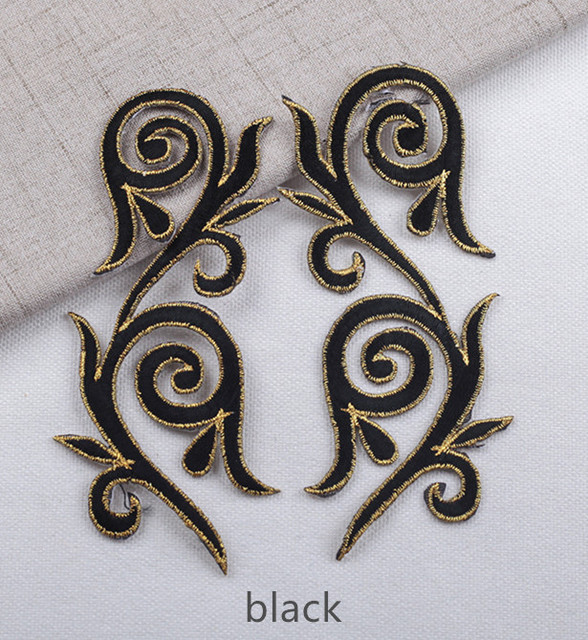 5PCS  Xiangyun embroidery cloth applique gold and silver thread ironing decal DIY ancient costume moiré cloth decal CA010