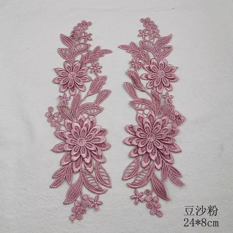 5PCS NEW 3D  Delicate Wedding Veil Head Ornaments Lace Applique Lace Trim Dress DIY Lace Accessories DA016