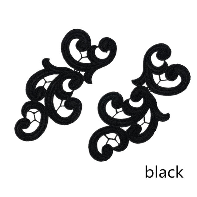 embroidery flower patches lace applique collar wedding dress formal accessories fabric 17CM*9CM 5pairs   DA89