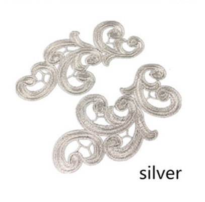 embroidery flower patches lace applique collar wedding dress formal accessories fabric 17CM*9CM 5pairs   DA89