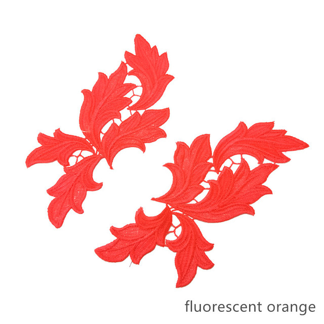 LP-DA95  embroidery flower patches lace applique collar wedding dress formal dress accessories fabric 23*9cm 5 pairs