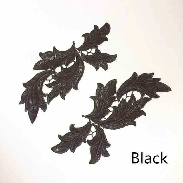 LP-DA95  embroidery flower patches lace applique collar wedding dress formal dress accessories fabric 23*9cm 5 pairs