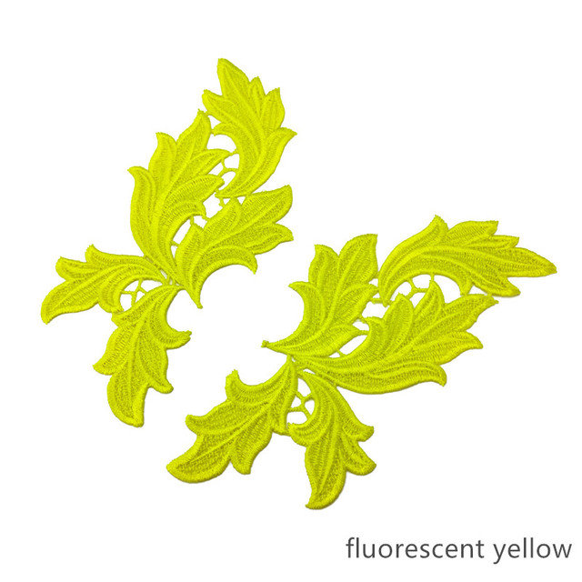 LP-DA95  embroidery flower patches lace applique collar wedding dress formal dress accessories fabric 23*9cm 5 pairs