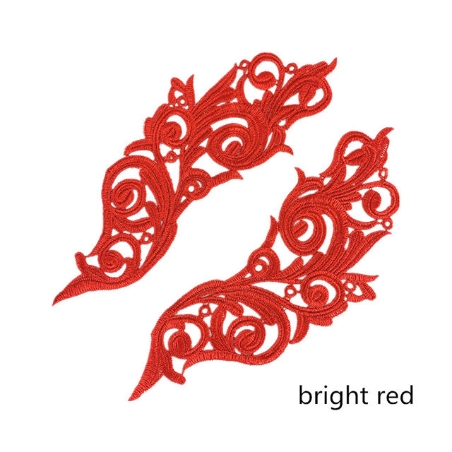 zsbszc 5 pairs 26.3X11CM white polyester embroider DIY lace patches Venise Lace flowers Applique Garment accessories LP-DA827