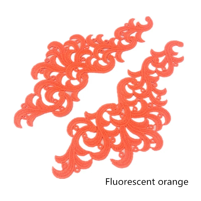 zsbszc 5 pairs Venise fluorescent Flower Lace Trim Tango dance ballet costumes Dress Sewing Applique Crafts DA001