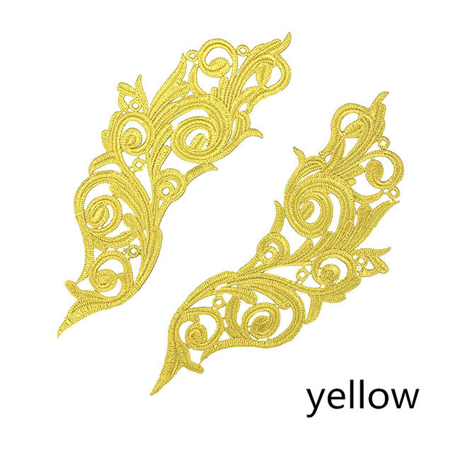 zsbszc 5 pairs 26.3X11CM white polyester embroider DIY lace patches Venise Lace flowers Applique Garment accessories LP-DA827