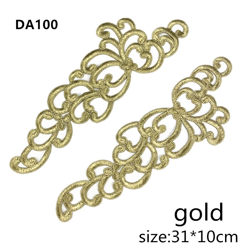 5 pairs Mirror  Flower Floral Lace Fabric Sewing Trim Wedding Dress Applique Lace patch/mixed batch  LP-DA100