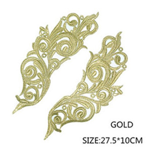 zsbszc 5 pairs 26.3X11CM white polyester embroider DIY lace patches Venise Lace flowers Applique Garment accessories LP-DA827
