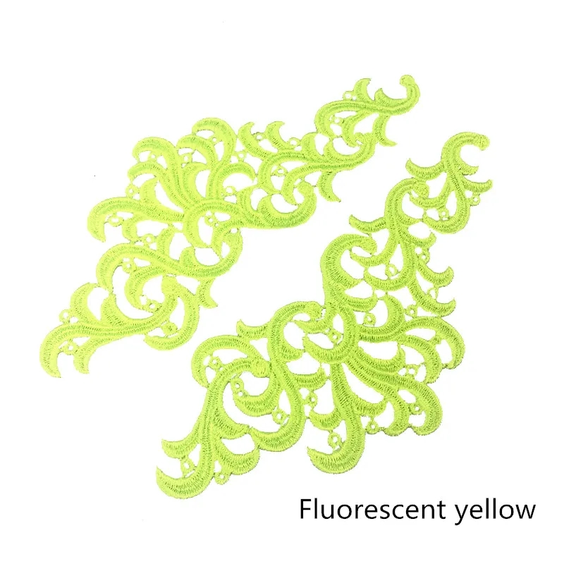 zsbszc 5 pairs Venise fluorescent Flower Lace Trim Tango dance ballet costumes Dress Sewing Applique Crafts DA001