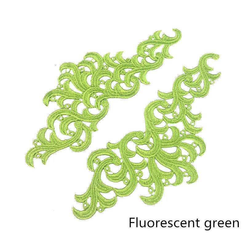 zsbszc 5 pairs Venise fluorescent Flower Lace Trim Tango dance ballet costumes Dress Sewing Applique Crafts DA001