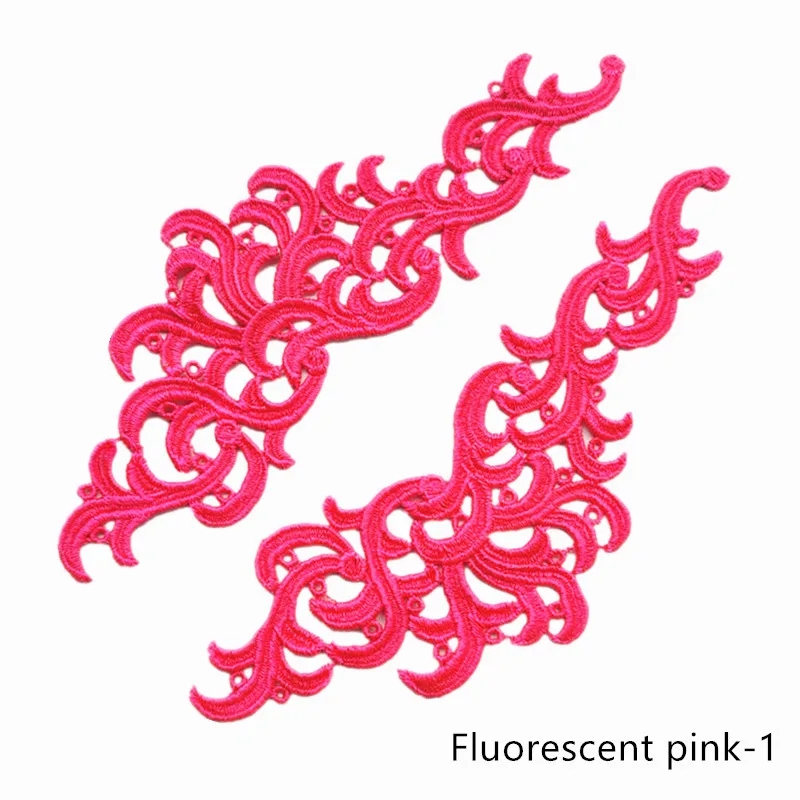 zsbszc 5 pairs Venise fluorescent Flower Lace Trim Tango dance ballet costumes Dress Sewing Applique Crafts DA001