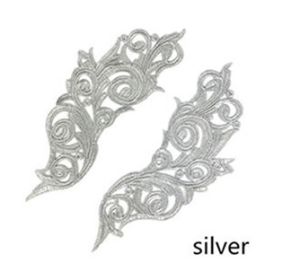 zsbszc 5 pairs 26.3X11CM white polyester embroider DIY lace patches Venise Lace flowers Applique Garment accessories LP-DA827