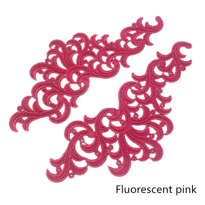 zsbszc 5 pairs Venise fluorescent Flower Lace Trim Tango dance ballet costumes Dress Sewing Applique Crafts DA001