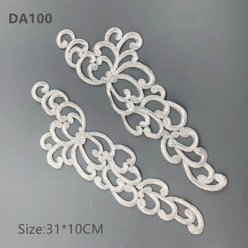 5 pairs Mirror  Flower Floral Lace Fabric Sewing Trim Wedding Dress Applique Lace patch/mixed batch  LP-DA100