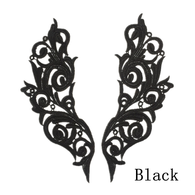 zsbszc 5 pairs 26.3X11CM white polyester embroider DIY lace patches Venise Lace flowers Applique Garment accessories LP-DA827