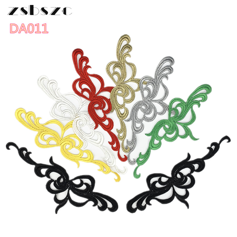 5 pairs white black embroidery lace collar flower applique dress accessories fabric DA011