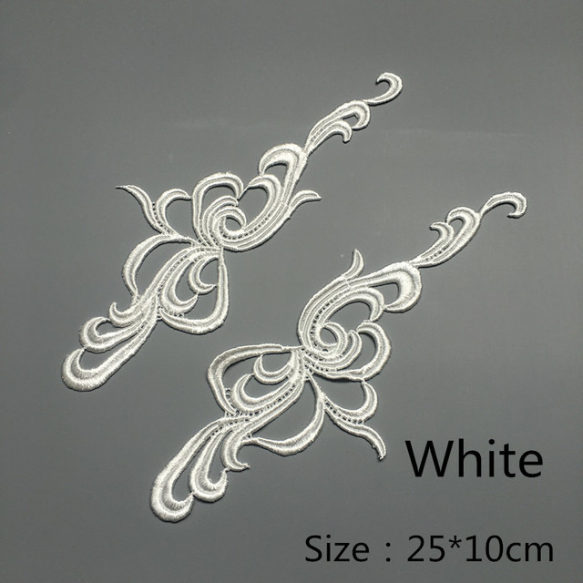 5 pairs white black embroidery lace collar flower applique dress accessories fabric DA011