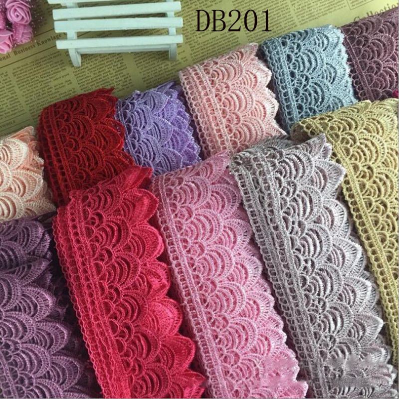 Water-soluble embroidery lace DIY decorative lace ready-made 6cm multi-color home textile fabric lace  DB201