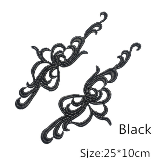 5 pairs white black embroidery lace collar flower applique dress accessories fabric DA011