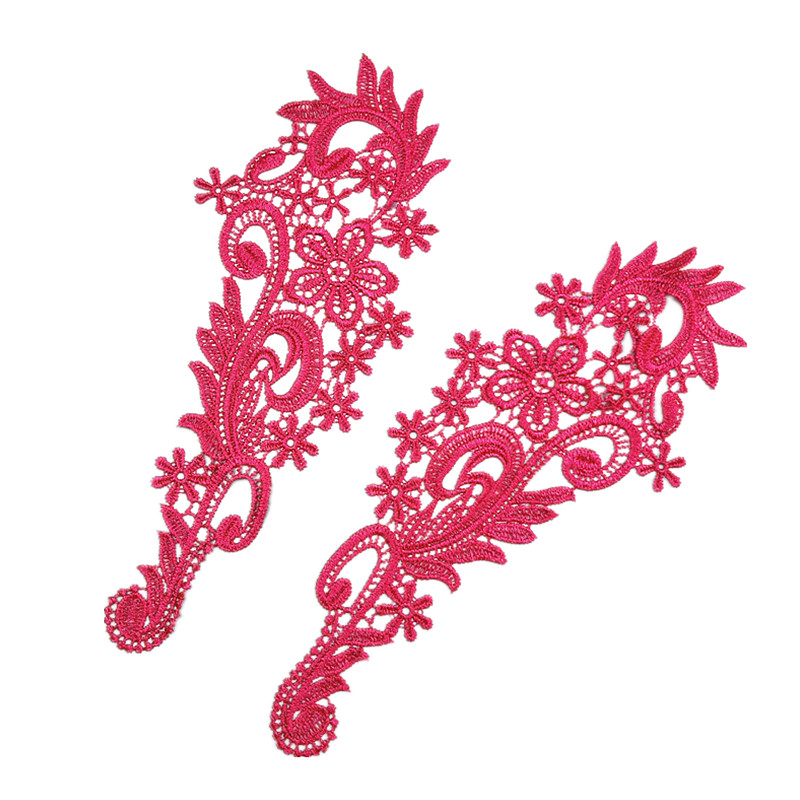 5pair Fluorescent colorful Floral Lace Fabric Sewing Wedding Dress Applique Lace patch/mixed batch DA107