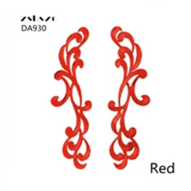 zsbszc 22.5X6.5CM 5 pairs  Fashion Lace Flower Appliques Embroidery Patches sew on Apparel Trims Diy Cosplay DA930