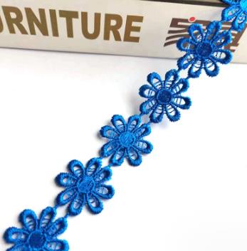 Multicolor water-soluble sunflower embroidery lace 2.5cm polyester silk lace diy clothing accessories  DB206