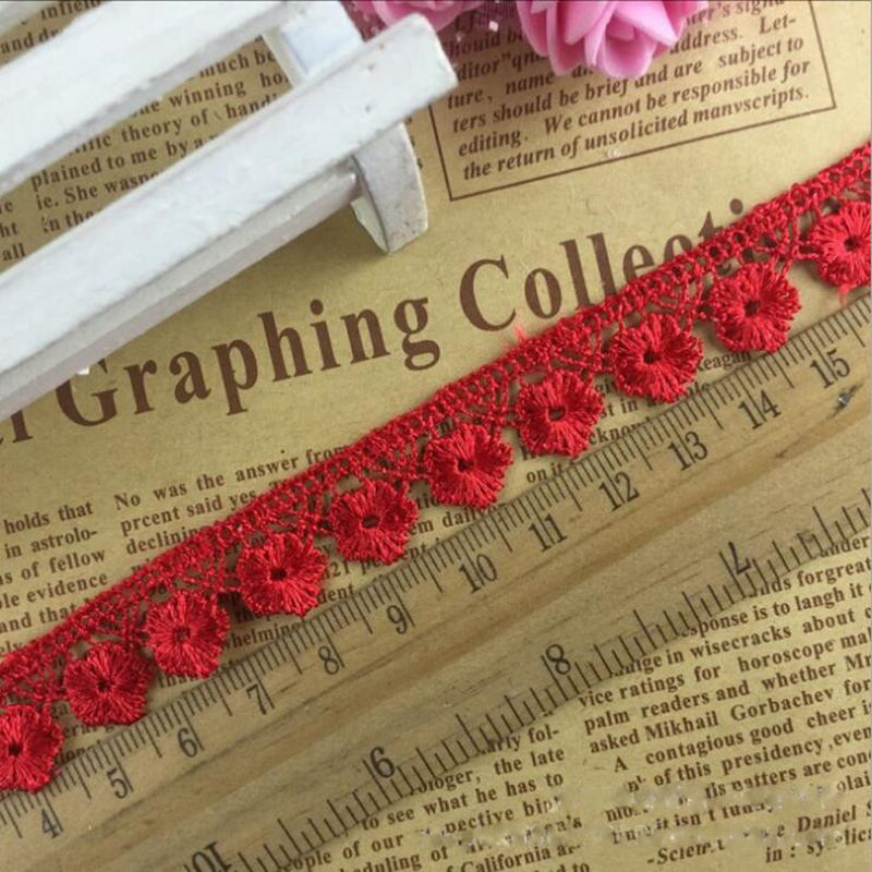 Spot multi-color water-soluble embroidery wave lace DIY small barcode 1.5cm polyester silk lace decorative clothing accessories DB203