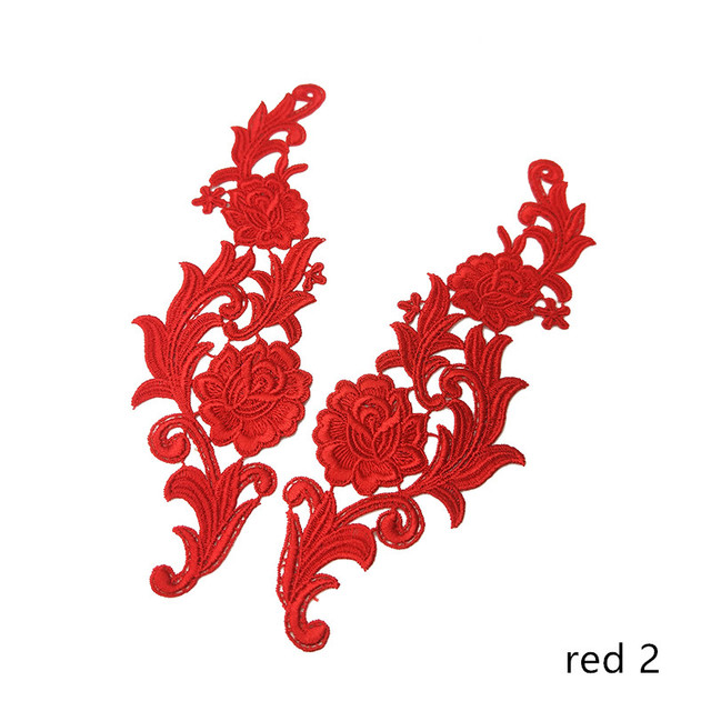 mirror pair  embroidery lace applique flower patches collar wedding dress formal dress accessories fabric JA35