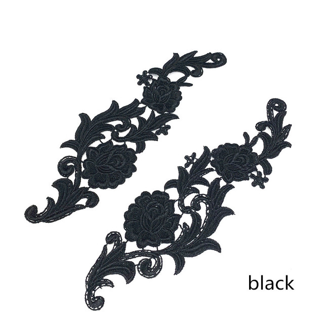 mirror pair  embroidery lace applique flower patches collar wedding dress formal dress accessories fabric JA35