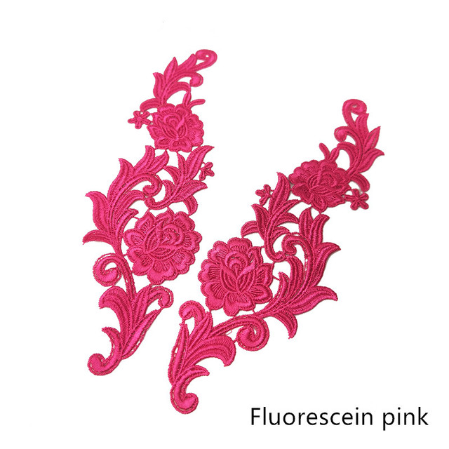 mirror pair  embroidery lace applique flower patches collar wedding dress formal dress accessories fabric JA35