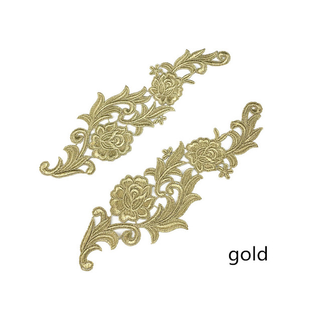 mirror pair  embroidery lace applique flower patches collar wedding dress formal dress accessories fabric JA35
