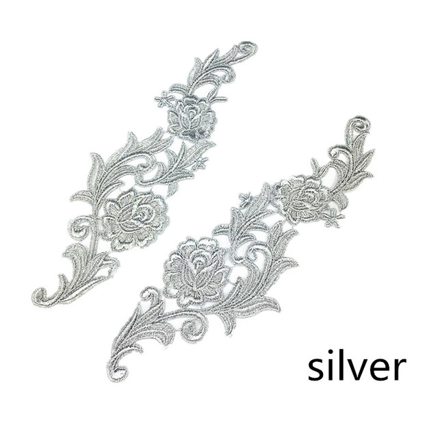 mirror pair  embroidery lace applique flower patches collar wedding dress formal dress accessories fabric JA35