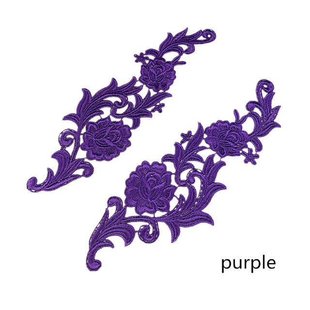 mirror pair  embroidery lace applique flower patches collar wedding dress formal dress accessories fabric JA35