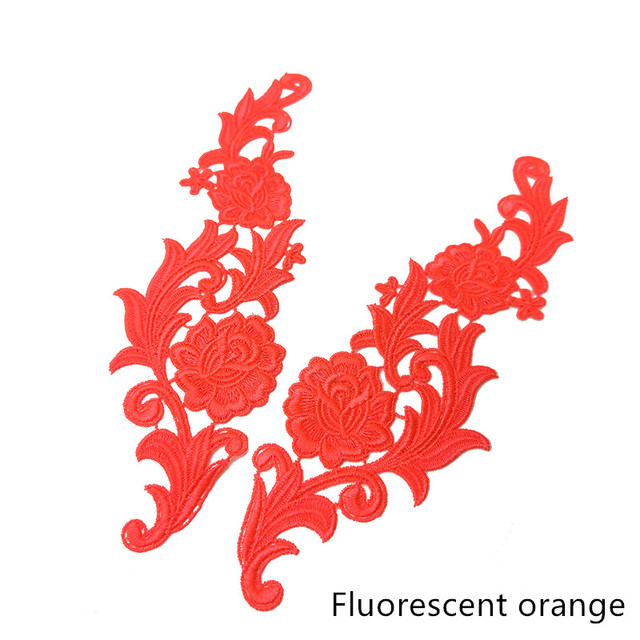 mirror pair  embroidery lace applique flower patches collar wedding dress formal dress accessories fabric JA35