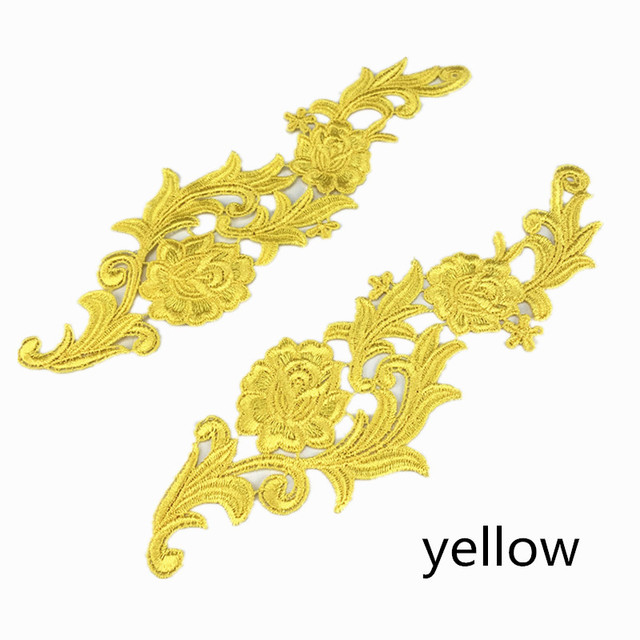 mirror pair  embroidery lace applique flower patches collar wedding dress formal dress accessories fabric JA35