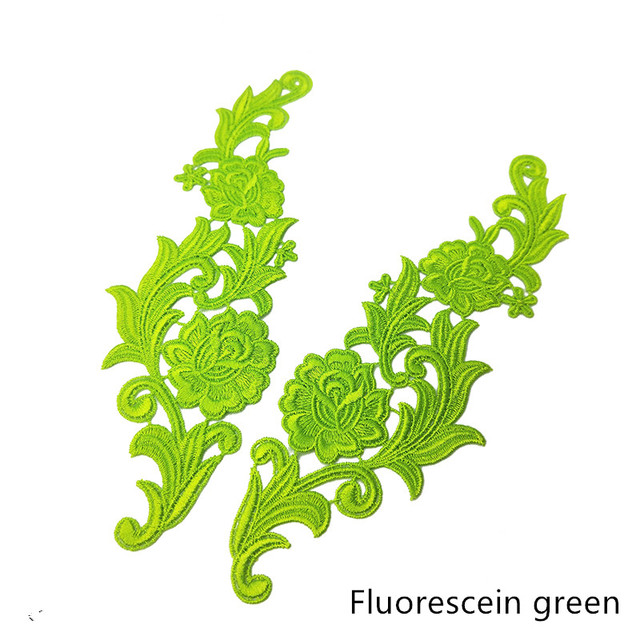 mirror pair  embroidery lace applique flower patches collar wedding dress formal dress accessories fabric JA35