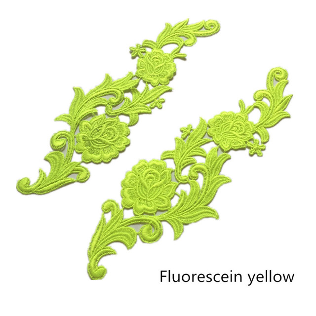 mirror pair  embroidery lace applique flower patches collar wedding dress formal dress accessories fabric JA35