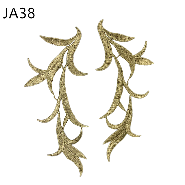 5 pairs  gold silver polyester DIY lace applique textile accessories collar clothing and dress fabric width 7.5CM   JA38