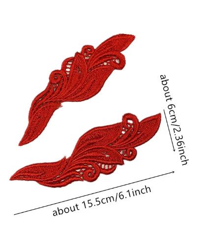 10 Mirror Pair Venise Lady Dress Sewing Gold Flower Floral Lace Trims Applique patch LP-JA26