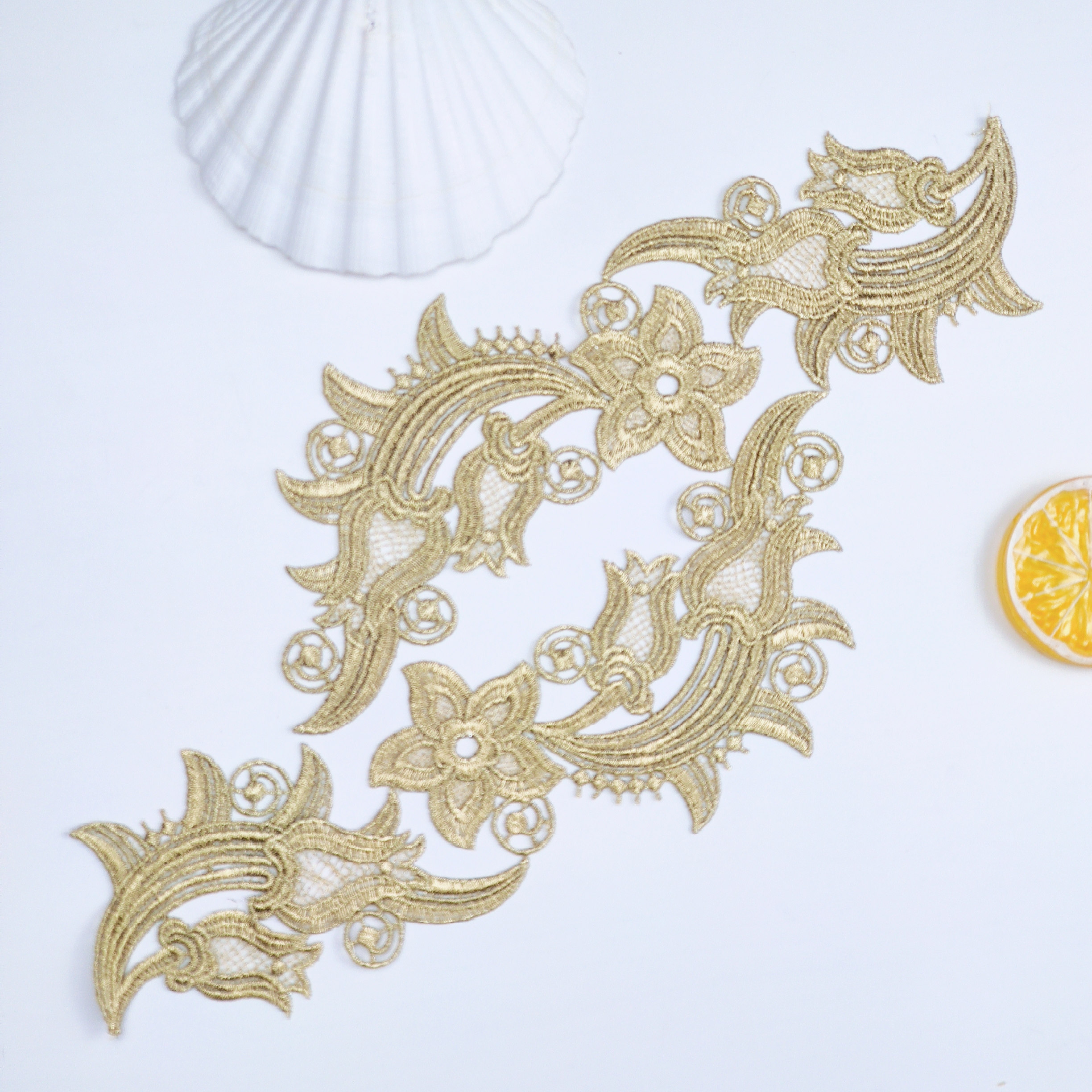 5pair  new Guipure lace Embroidery applique collar patches for clothing lace DIY sewing fabric CDJ07