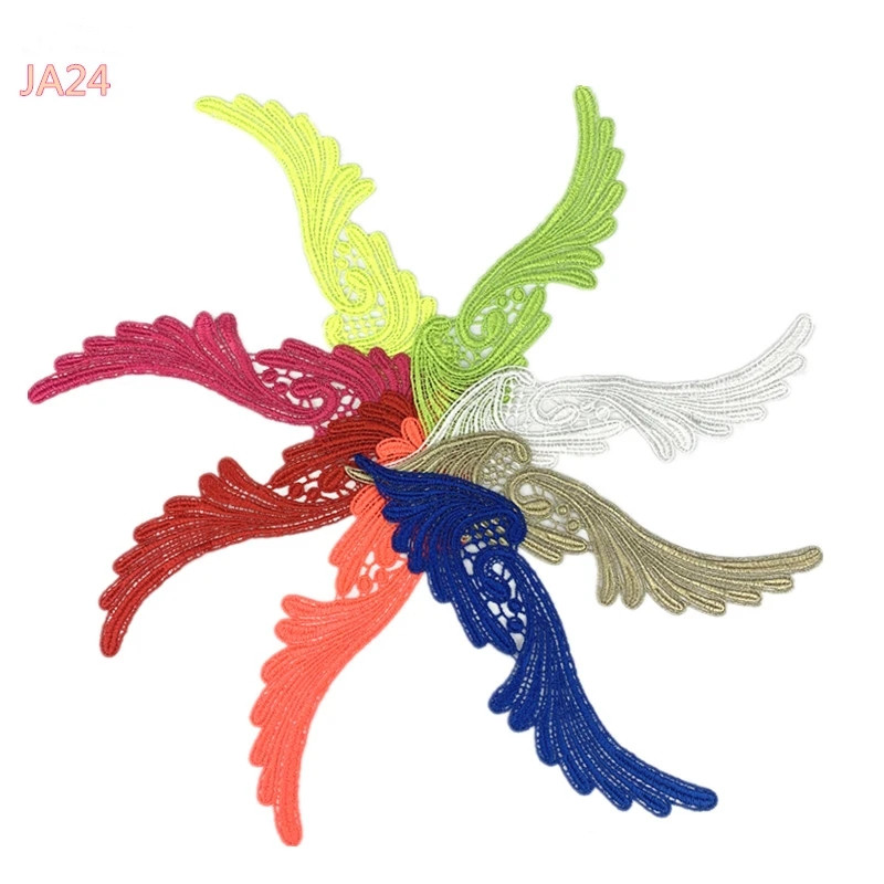 5pairs  white gold Fluorescent polyester DIY lace applique textile accessories, clothing and dress fabric width 65 mm   JA24