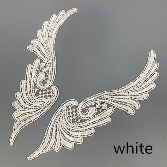 5pairs  white gold Fluorescent polyester DIY lace applique textile accessories, clothing and dress fabric width 65 mm   JA24