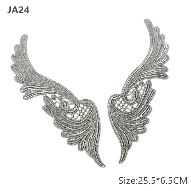 5pairs  white gold Fluorescent polyester DIY lace applique textile accessories, clothing and dress fabric width 65 mm   JA24