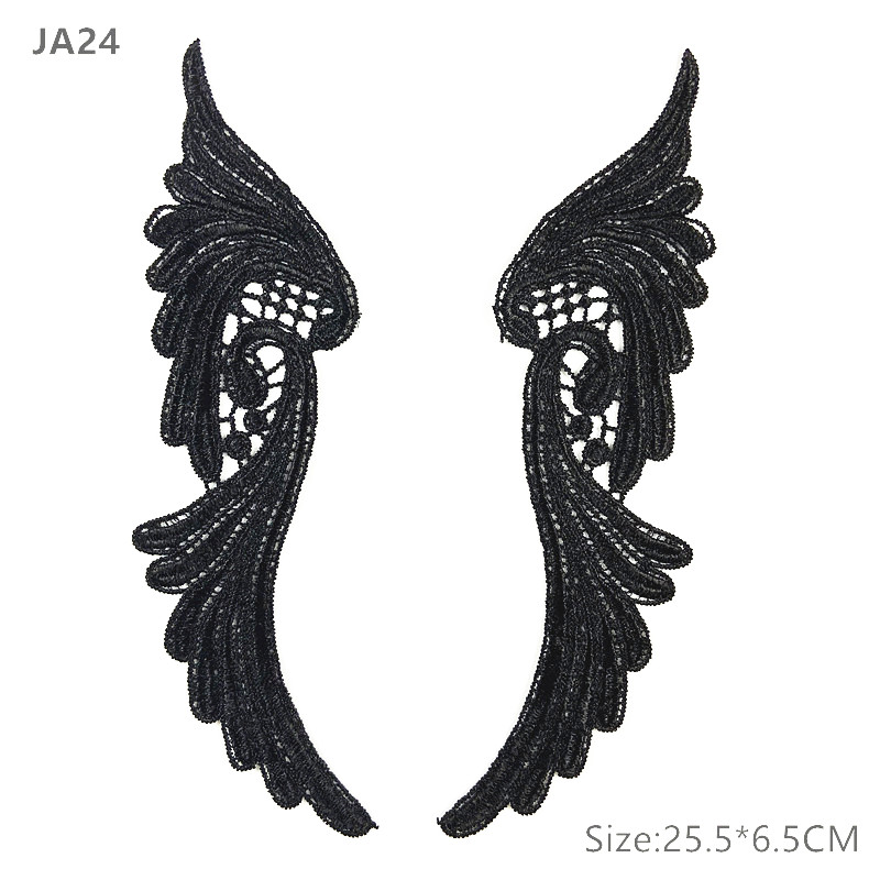 5pairs  white gold Fluorescent polyester DIY lace applique textile accessories, clothing and dress fabric width 65 mm   JA24