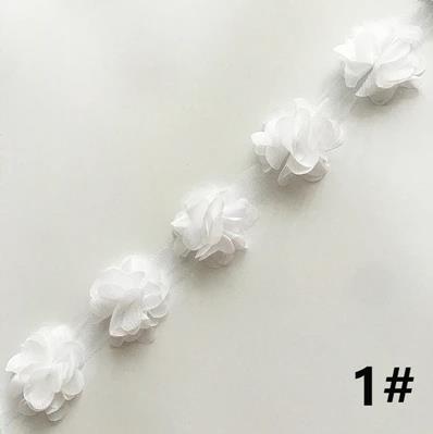 24 flowers(about 2 yards) 33 colors 6cm Width 3D Chiffon Flowers DIY lace trim lace ribbon decoration clothes accessories XF03