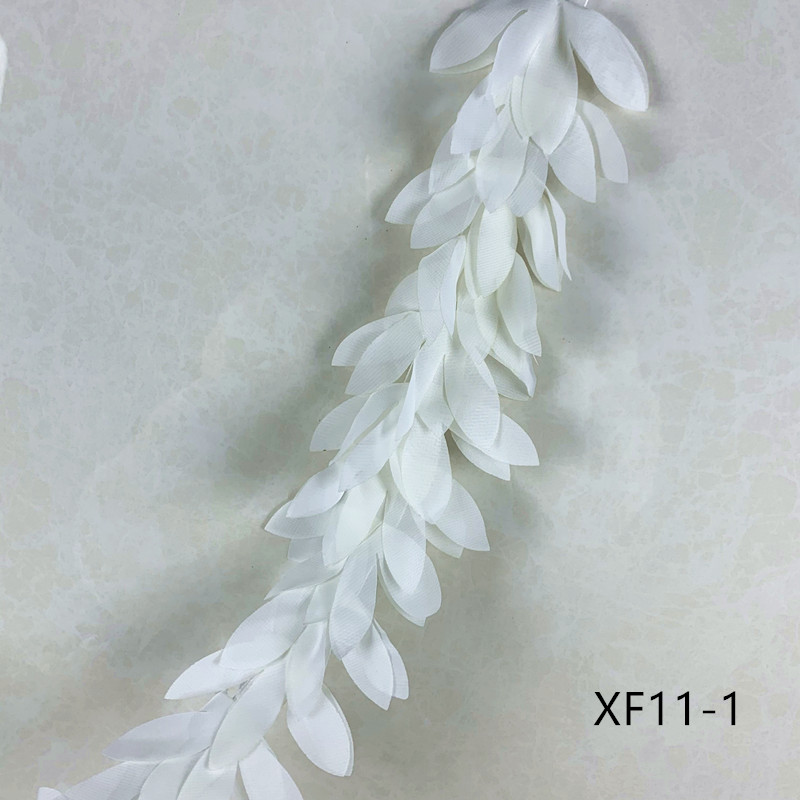 High quality 2yards chiffon leaf lace trim chiffon strip 14 colors 3D Chiffon DIY 12cm Width lace trim lace ribbon XF11